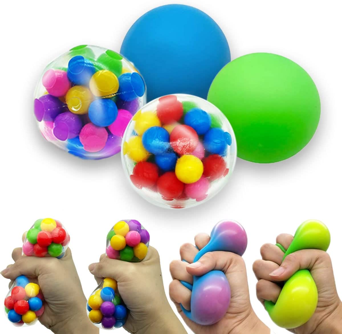 Color changing ball, multicolored