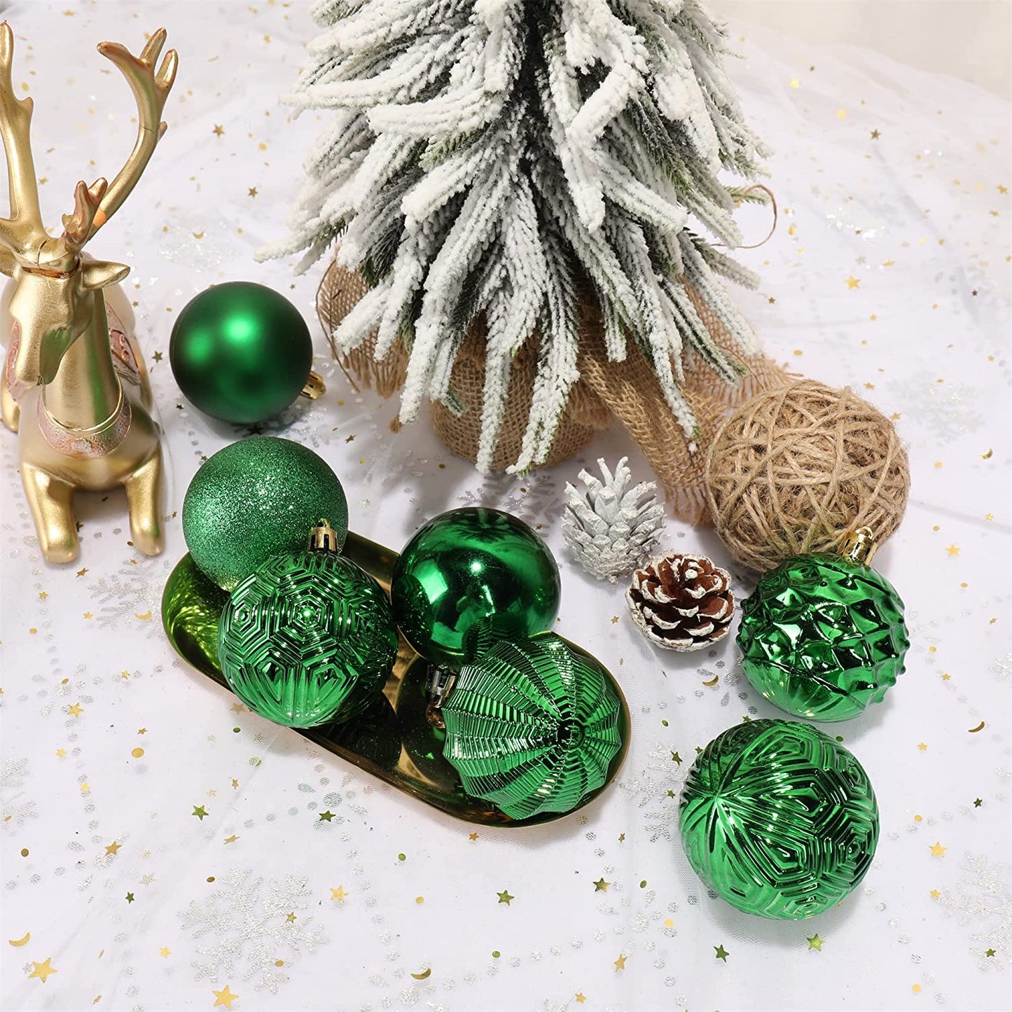 Christmas Ball Ornaments, Medium Size (2.36",Green)